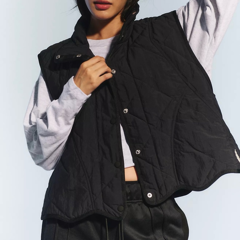 Free People FP Movement Quinn Quilted Puffer Vest - Black